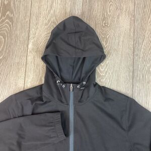 VUORI‎ Men's small hooded Hoodie Vented Full Zip jacket Black FLAW